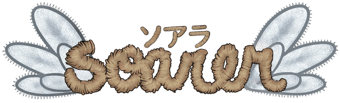 Logo with stylized text displaying "Soarer" and butterfly-like wings